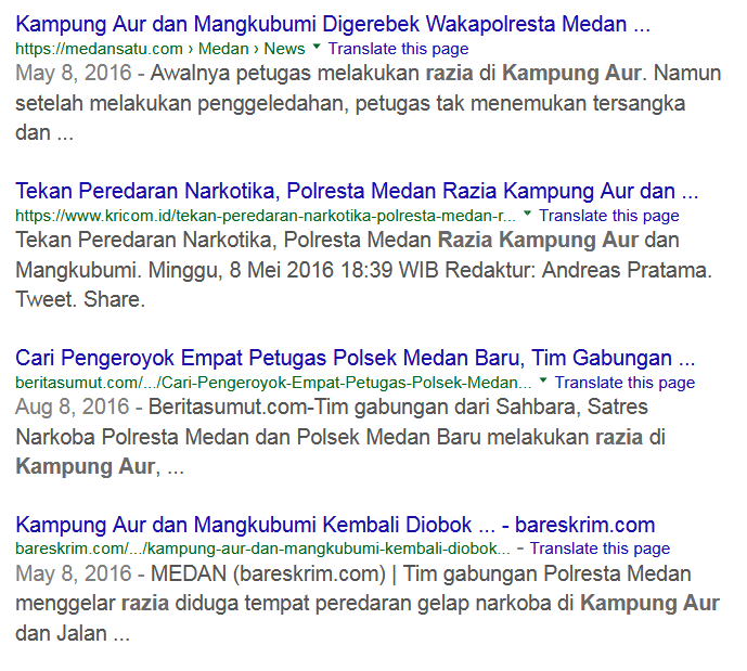 Ini 5 Kawasan Rawan Narkoba di Medan yang Kini Masih PR Polrestabes Medan
