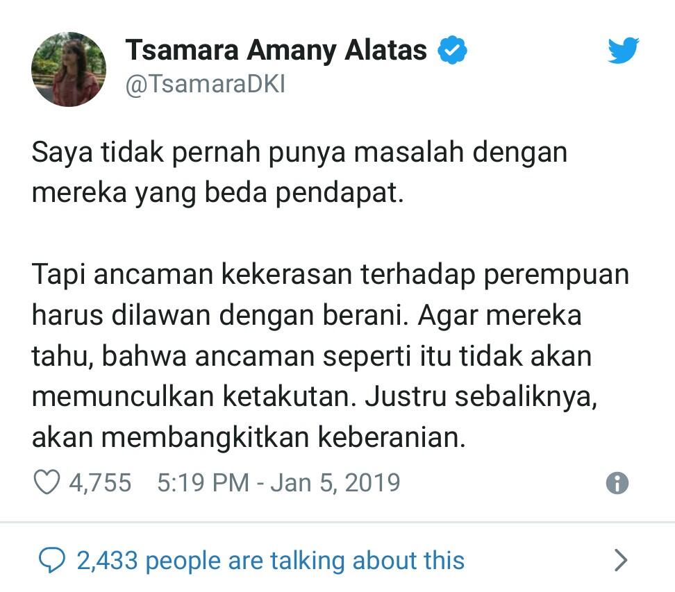 Reaksi Kader PSI Tsamara Amany Ada Caleg Demokrat Ingin Menamparanya: Saya Tunggu Mas