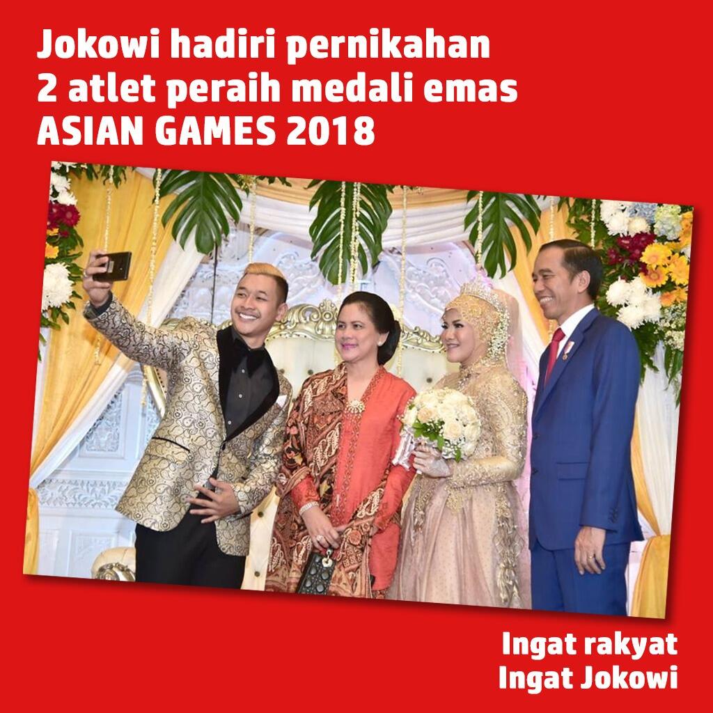 Jokowi Hadiri Pernikahan Dua Atlet Peraih Emas Asian Games 2018