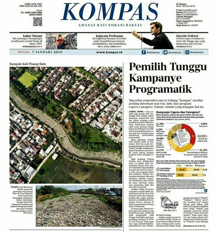 Tumpukan Sampah di Kali Pisang Batu Tarumajaya Bekasi Munculkan Daratan Baru
