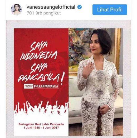 Vanessa Angel: Saya Indonesia, Saya Pancasila; Netizen: Saya 80 Juta