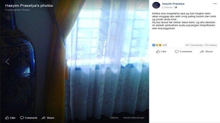 Tewas Bersama Kekasih, Hasyim Kerap Unggah Status Galau di Facebook
