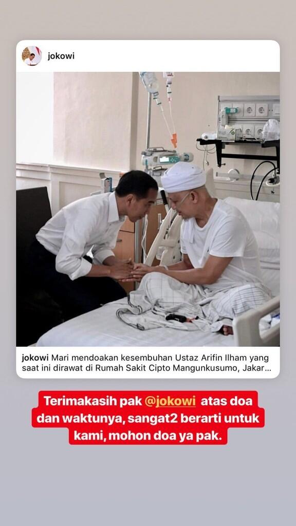 Anak Ustaz Arifin Ilham Ucapkan Terima Kasih ke Jokowi, Jelaskan Soal Foto