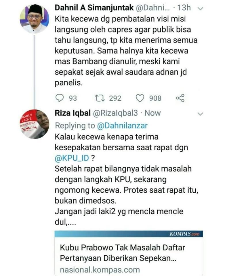 Kubu Prabowo Tak Masalah Daftar Pertanyaan Diberikan Sepekan Sebelum Debat