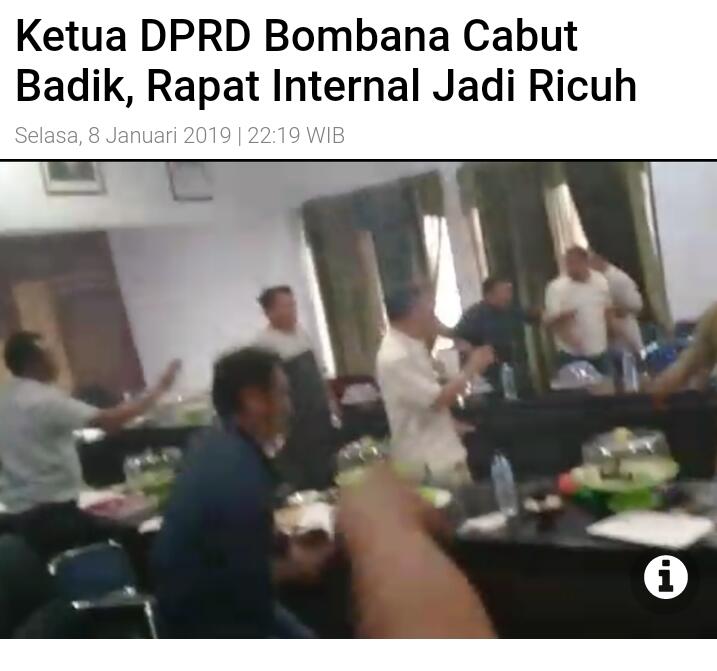 Ketua DPRD Bombana Cabut Badik, Rapat Internal Jadi Ricuh