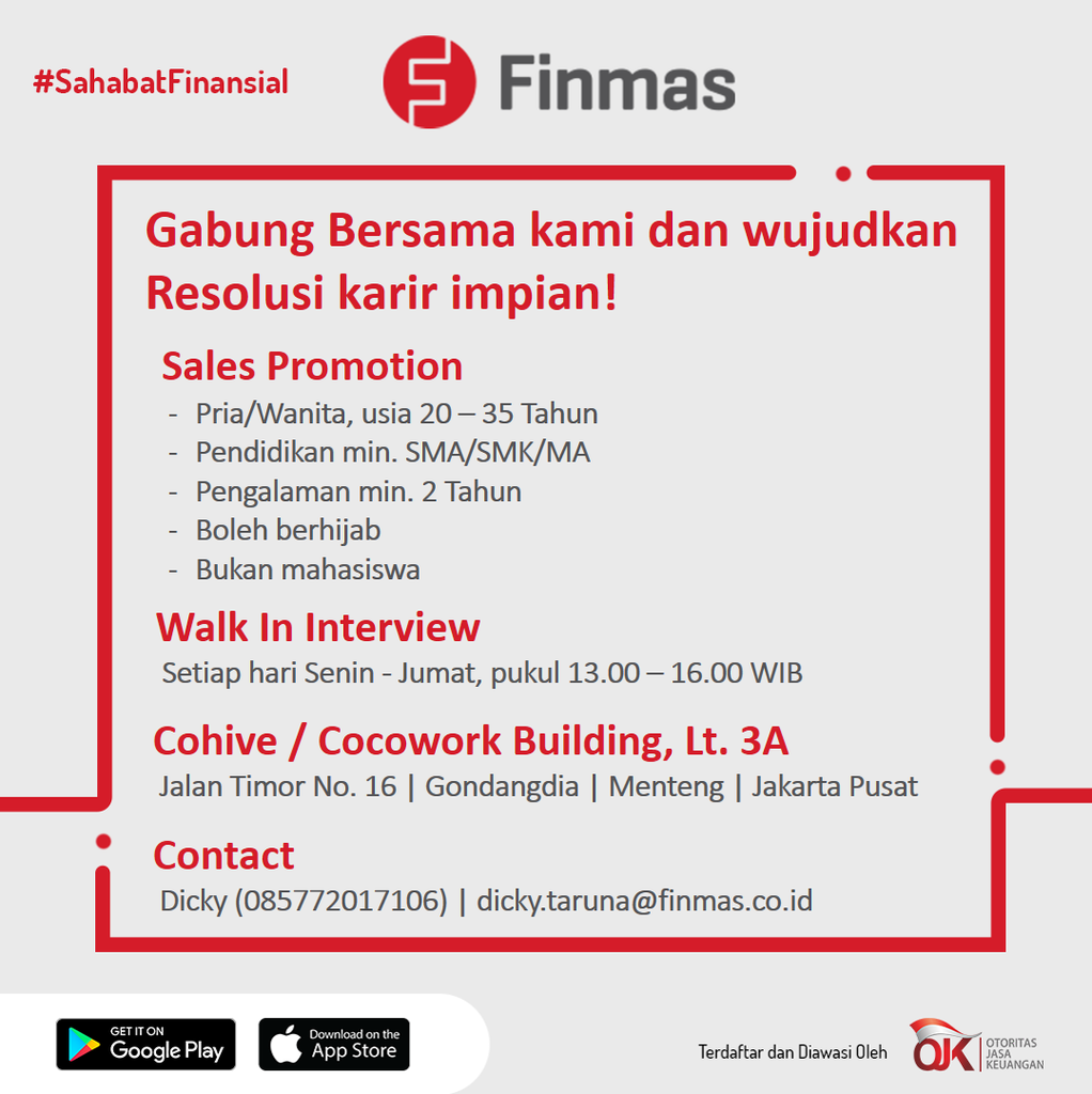Lowongan Kerja Sales Promotion FINMAS