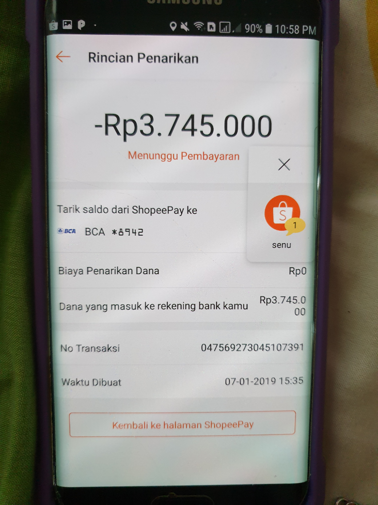 Shopee Tdk Mencairkan Uang Saya (5ari), Komplain Ke CS Tp Tidak Ditanggapi Serius!!