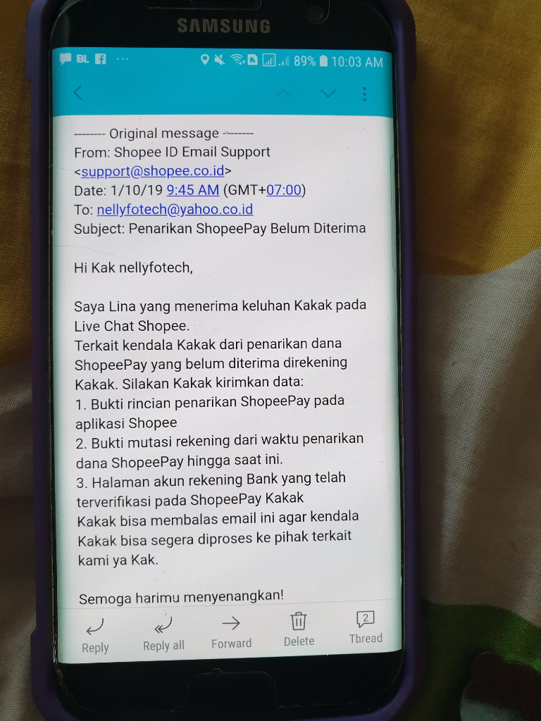 Shopee Tdk Mencairkan Uang Saya (5ari), Komplain Ke CS Tp Tidak Ditanggapi Serius!!