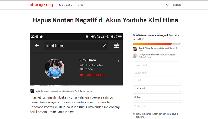 Dinilai Terlalu Vulgar,Netizen Minta Konten Negatif di Akun YouTube Kimi Hime Dihapus