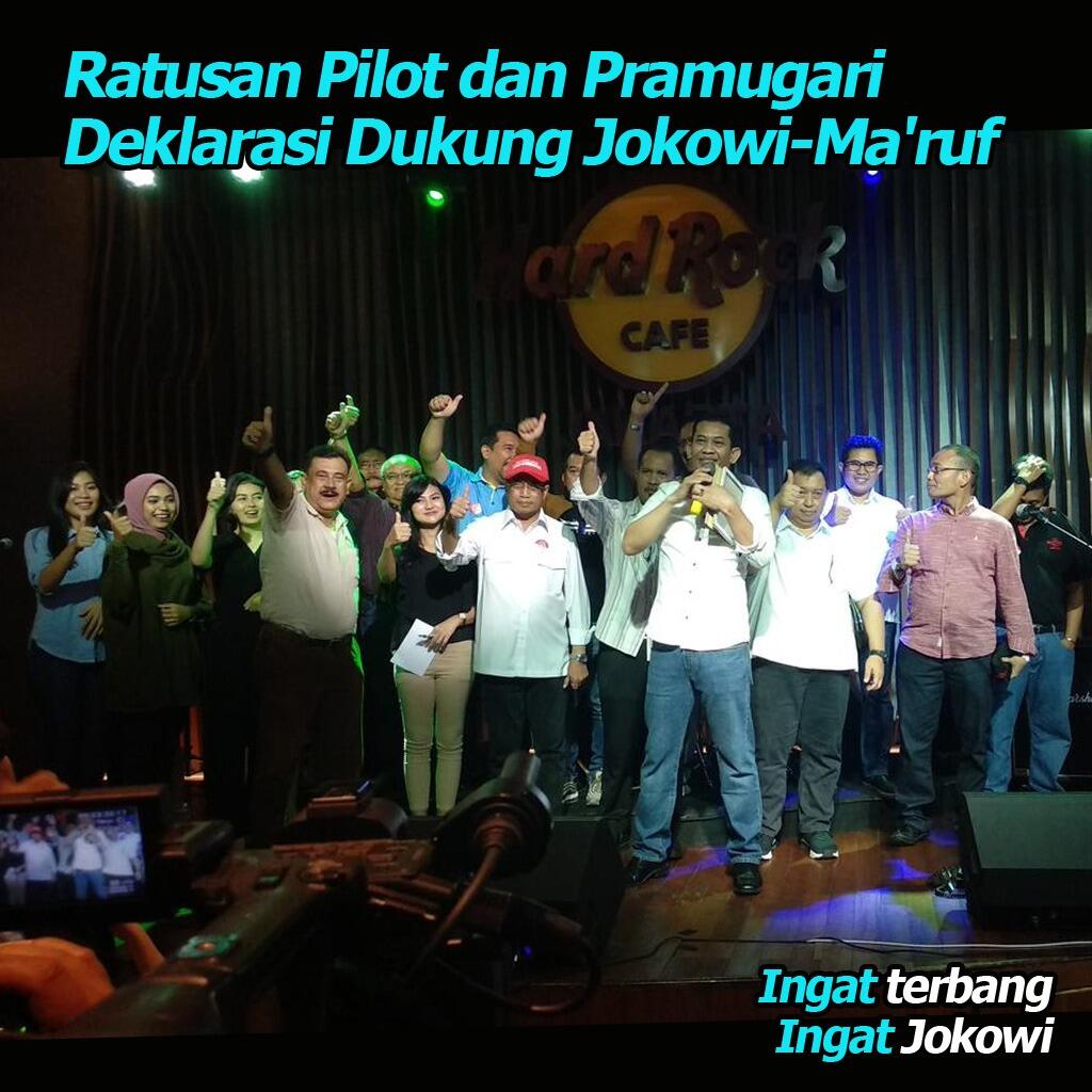 Perhimpunan Profesi Pilot Deklarasi Dukung Jokowi-Ma'ruf, Menhub-Menlu Hadir