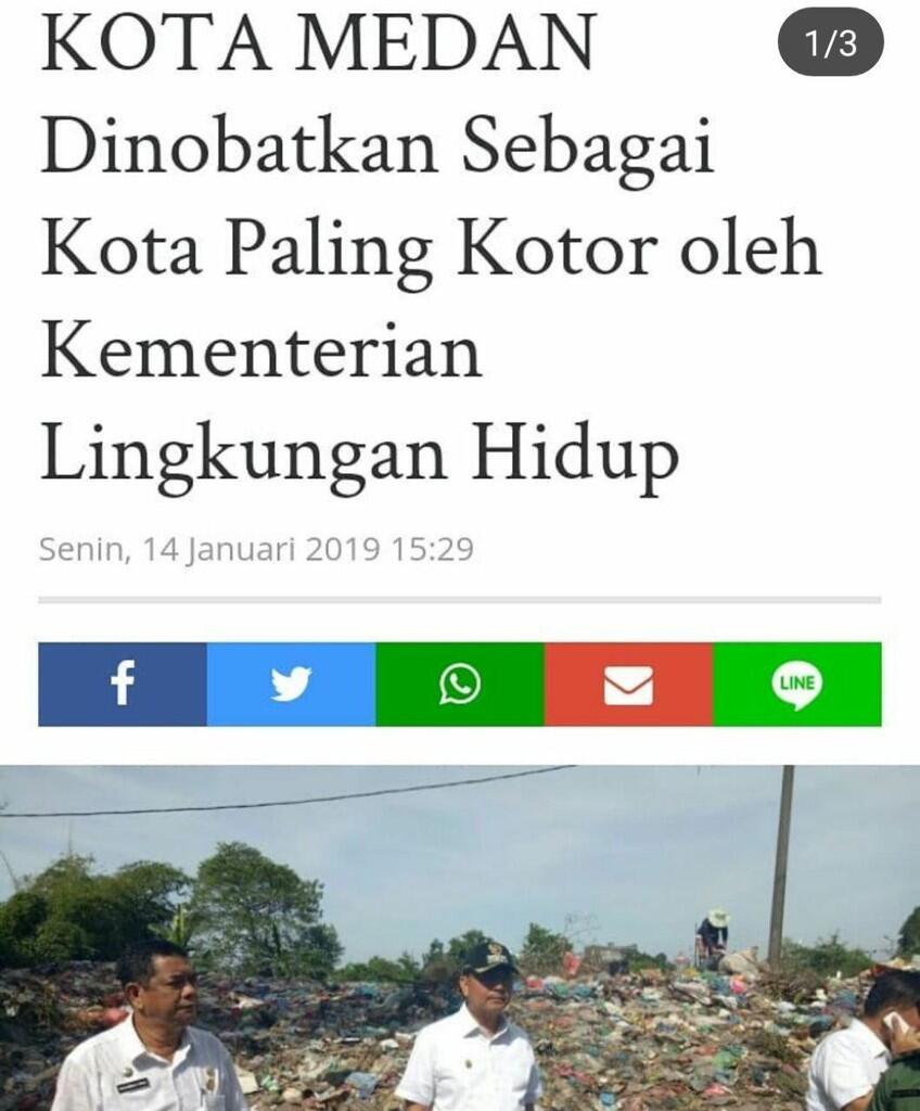 KOTA MEDAN Dinobatkan Sebagai Kota Paling Kotor oleh Kementerian Lingkungan Hidup