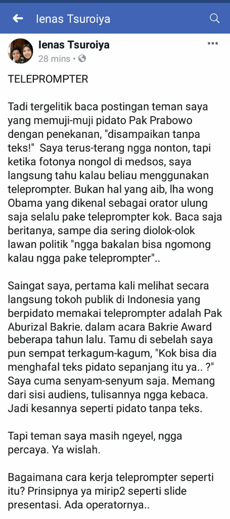 PIDATO PRABOWO PAKAI TELEPROMTER, ALAT YANG MEMBUATNYA TAMPAK BERPIDATO TANPA TEKS