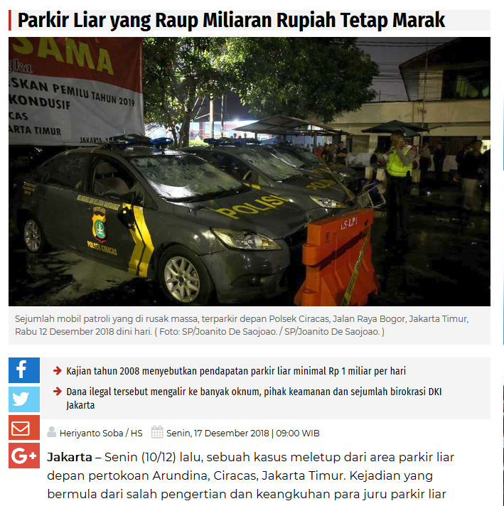 Jukir Liar Bermunculan, Target Tidak Tercapai, Anton : Mungkin Renward Jenuh