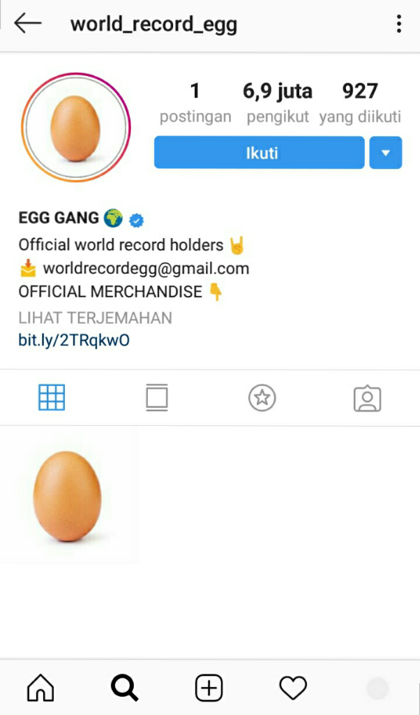 Foto Telur Yang Memecahkan Rekor Instagram