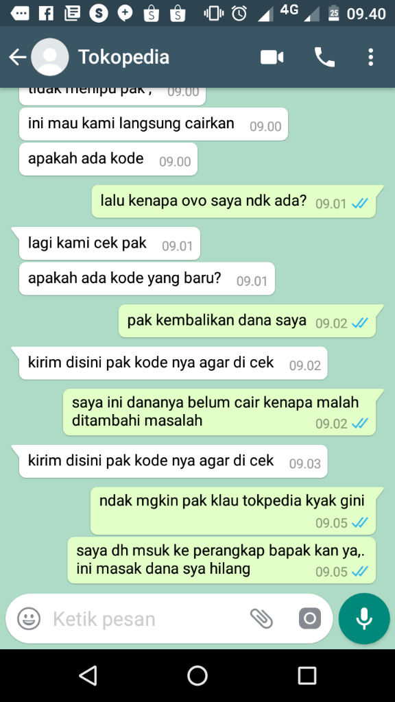 Respon Lama dari Tokopedia