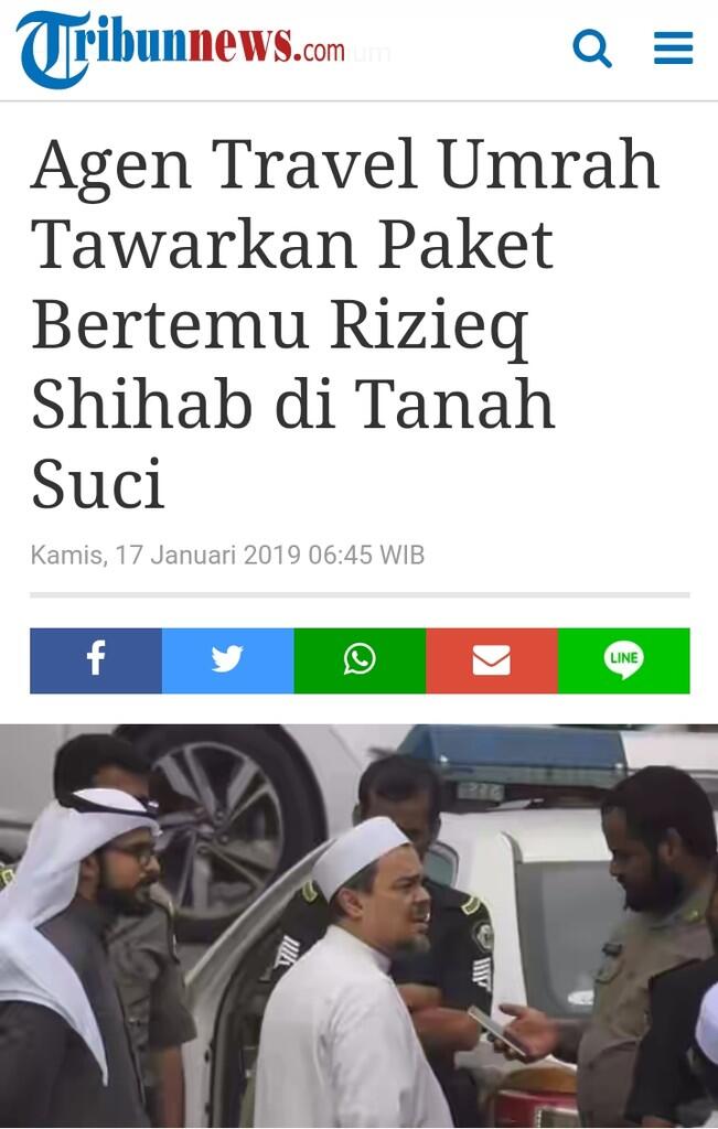 Agen Travel Umrah Tawarkan Paket Bertemu Rizieq Shihab di Tanah Suci