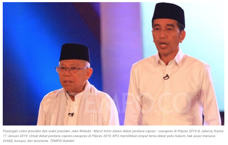 Debat Capres, Ma'ruf Amin Ditegur Moderator: Ini Bukan Pidato