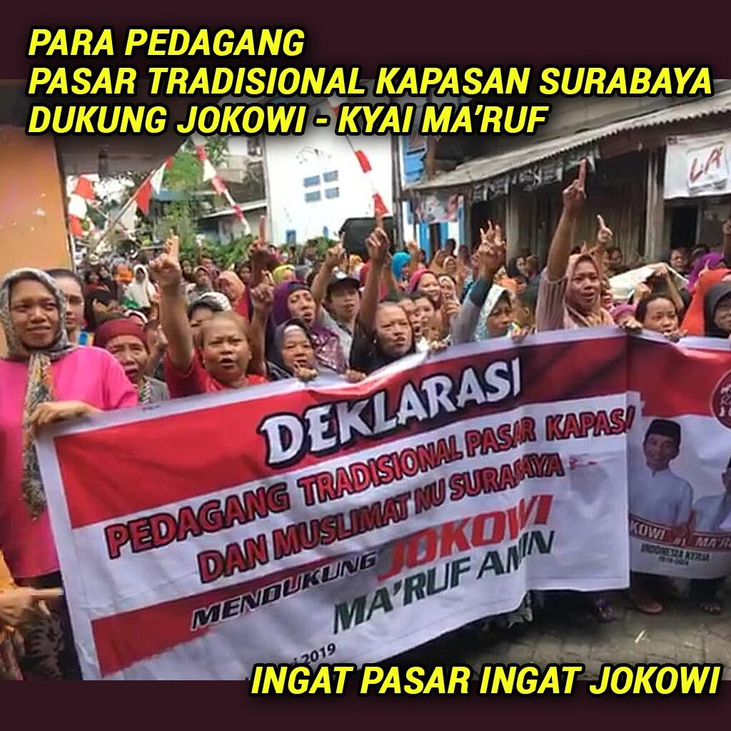 Pedagang Pasar Kapasan Surabaya Deklarasi Dukung Jokowi Yang Sukses Bangun..