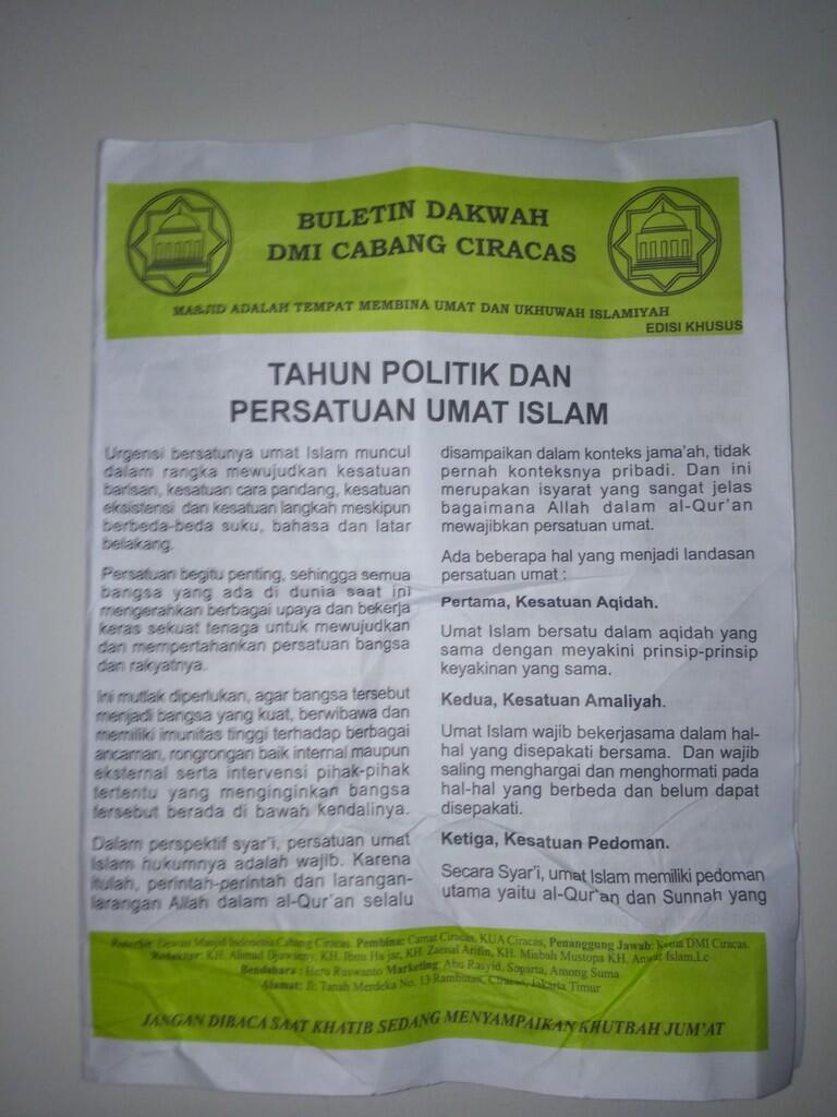 Tahun Politik dan Persatuan Umat Islam