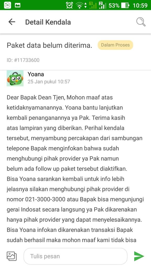 Kecewa dengan tokopedia dan indosat 