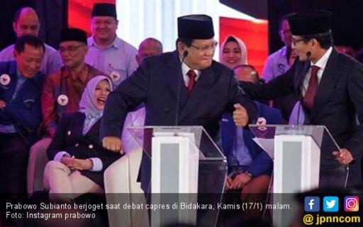 Berapa Kali Prabowo Subianto Joget jika Debat Pilpres Tanpa Kisi-Kisi Pertanyaan?