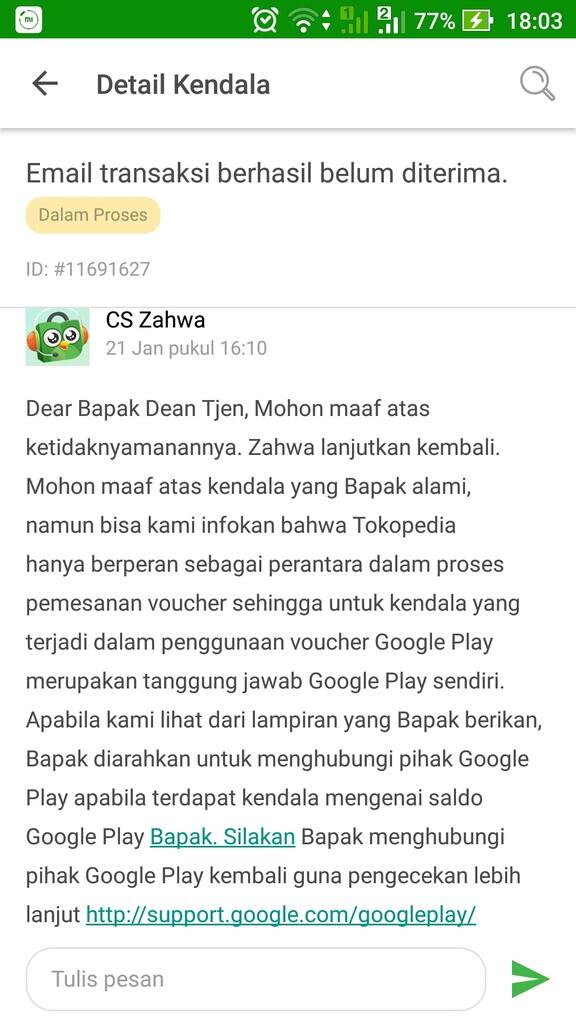 Kecewa dengan produk digital tokopedia