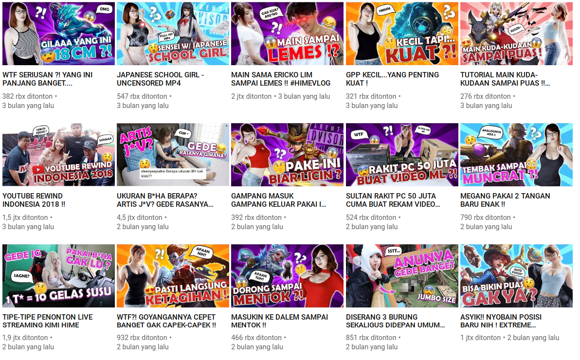 Siapa Kimi HIme? Sang Ratu Clickbait Youtube Indonesia