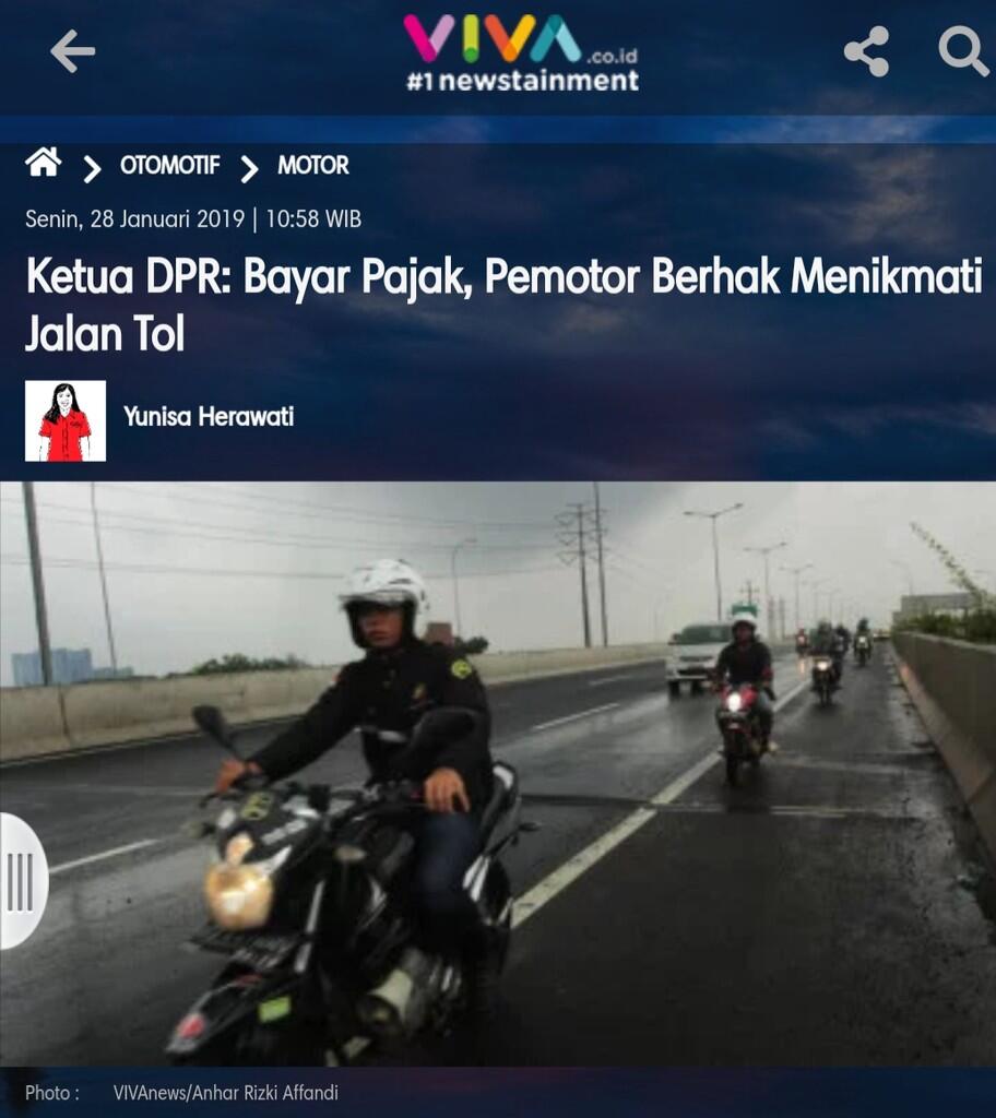 Ketua DPR Serukan Sepeda Motor Boleh Masuk Tol