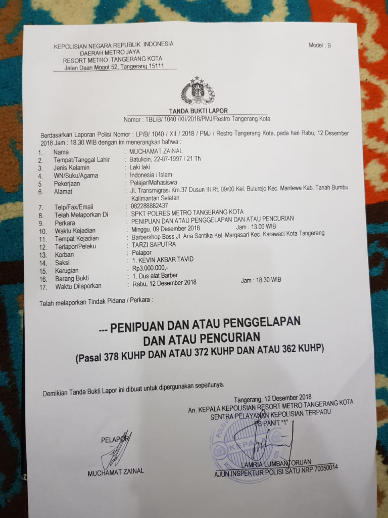 Waspada Modus Penipuan Kapster Barbershop Bencong Di Tangerang 