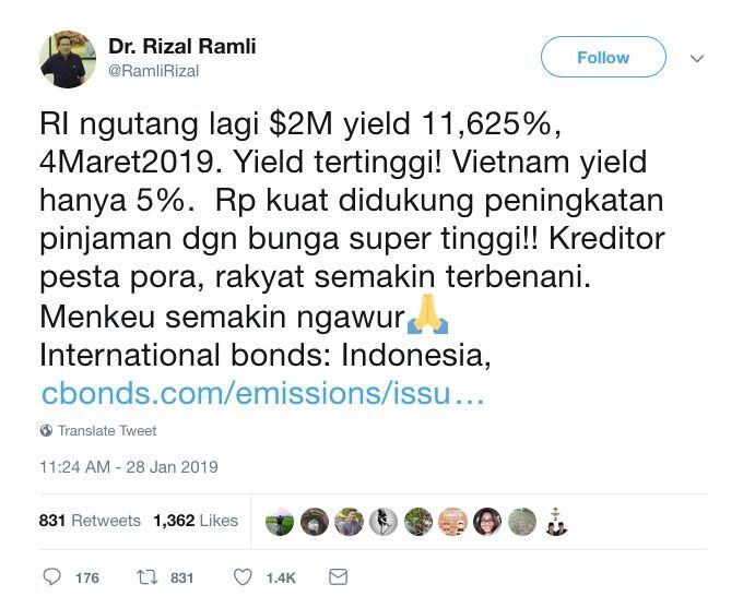 Hoax of the Day: Sri Mulyani Utang US$2 M, Yield 11,625%