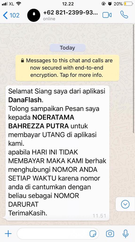 Diteror Aplikasi DANAFLASH padahal tidak kenal sama sekali dengan penghutang