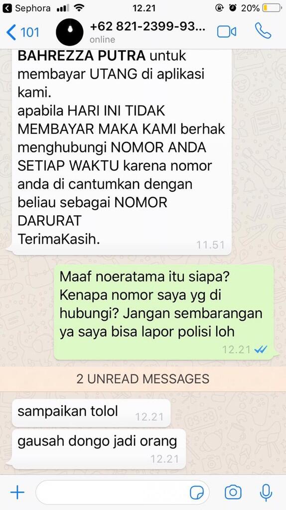 Diteror Aplikasi DANAFLASH padahal tidak kenal sama sekali dengan penghutang