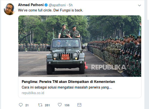 Panglima: Perwira TNI akan Ditempatkan di Kementerian