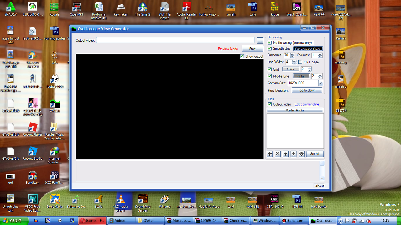 Cara membuat video Oscilloscope view sebuah chiptune