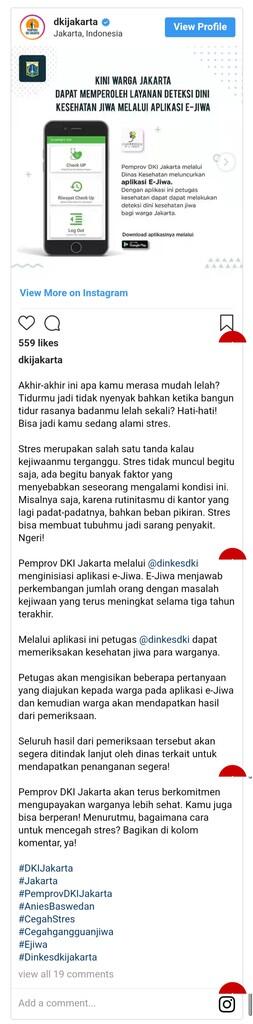 Pemprov DKI Buat Aplikasi Cek Kesehatan Jiwa Warga