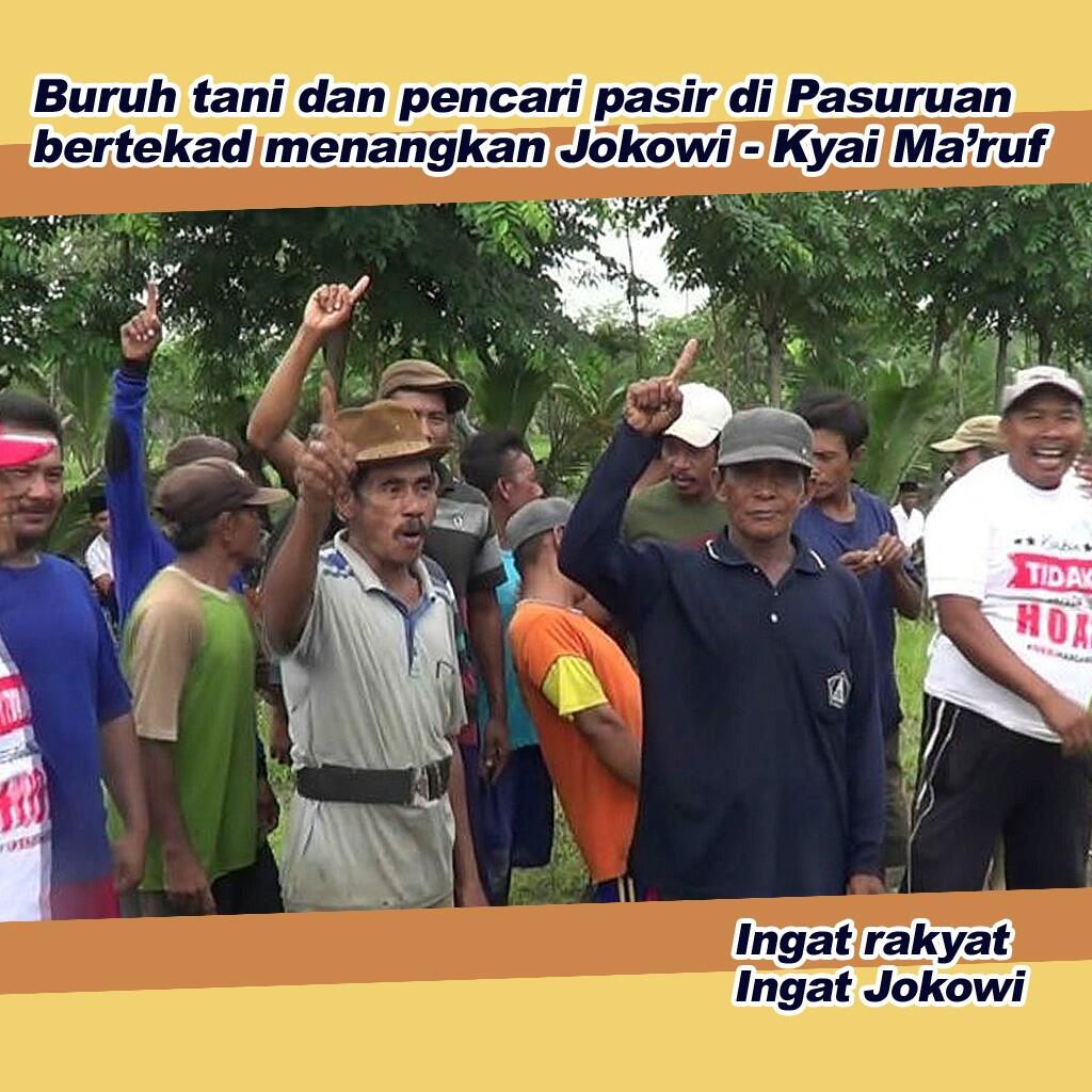Buruh Tani, Pencari Pasir, dan Muslimat di Kecamatan Kejayan Pasuruan Dukung Jokowi