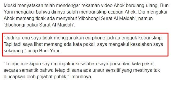 Buni Yani Bersumpah Siap Kekal di Neraka Jika Edit Video Ahok