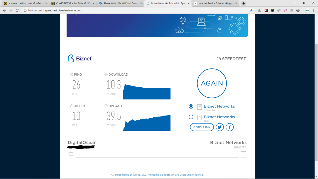 DNS BIZNET menjadi DigitalOcean 