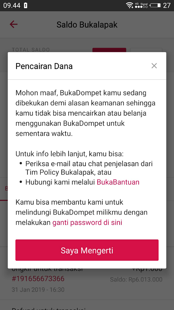 bukalapak transaksi gagal dana di bekukan