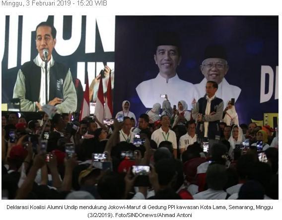 Jokowi Dapat Suntikan Dukungan Ribuan Alumni Dari Koalisi Alumni Diponegoro