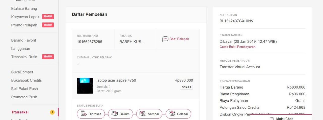 BUKALAPAK Selesaikan Komplain Secara Sepihak