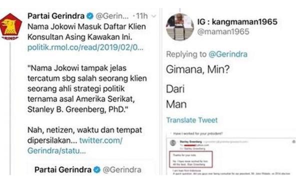 Hoaks Lagi, TKN Tunjukkan Bukti Stanley Greenberg Tak Pernah Jadi Konsultan Jokowi