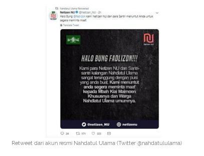 Putra Mbah Moen Sebut,Para Santri Marah Ingin Beri Fadli Zon Peringatan karena Puisi