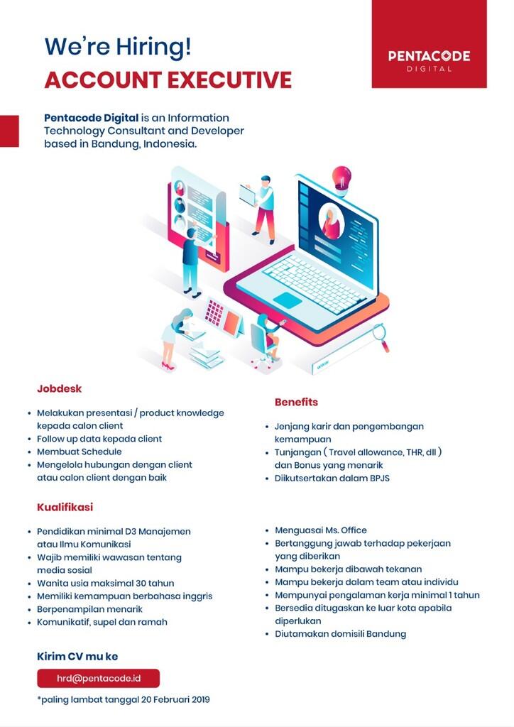 &#91;BANDUNG&#93; Account Executive | PT Pentacode Digital