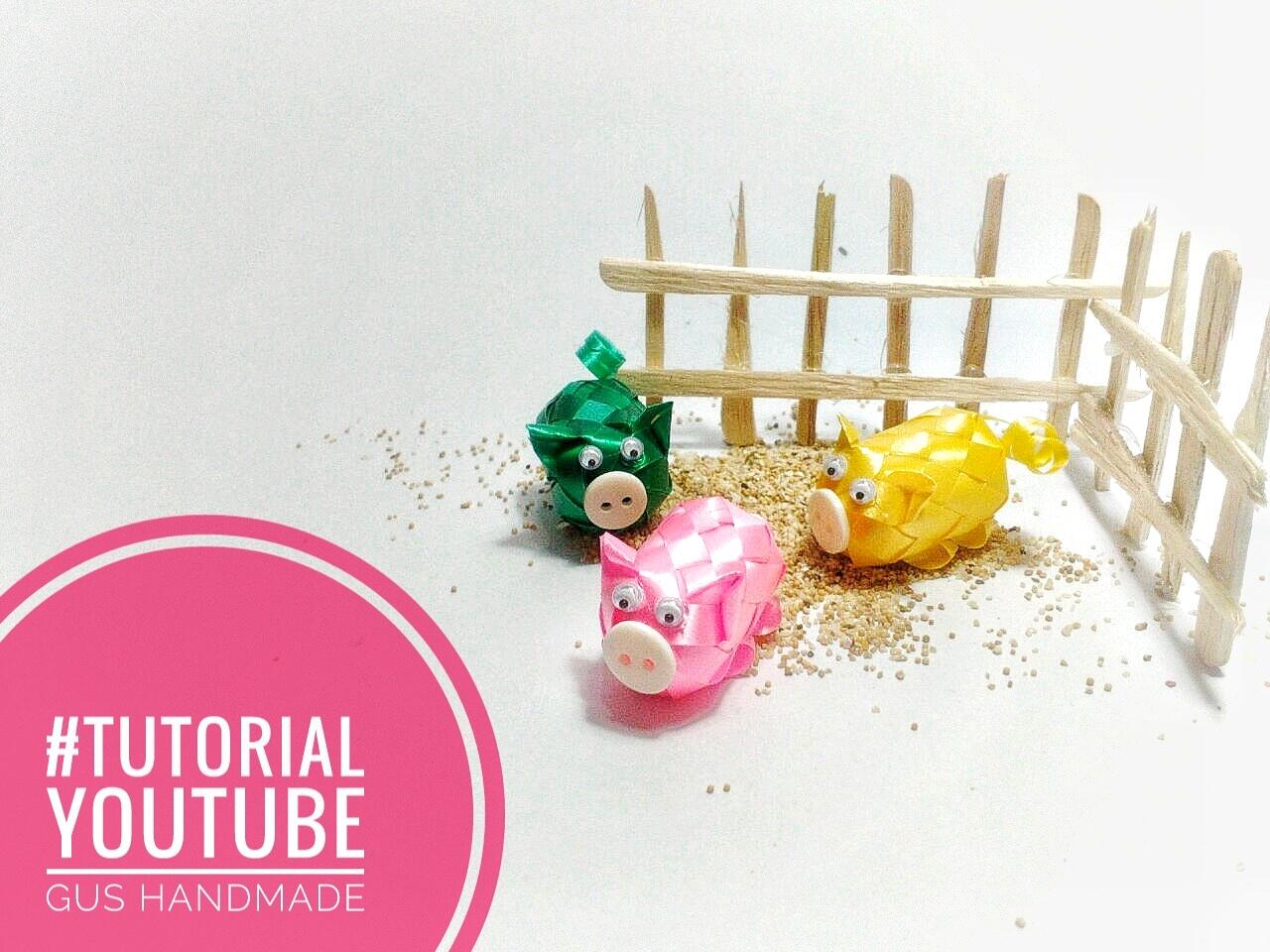 membuat babi ššš lucu dari pita jepang