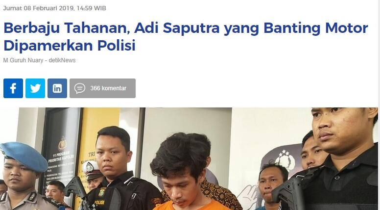 Adi Saputra jadi korban peretasan usai videonya viral rusaki motor