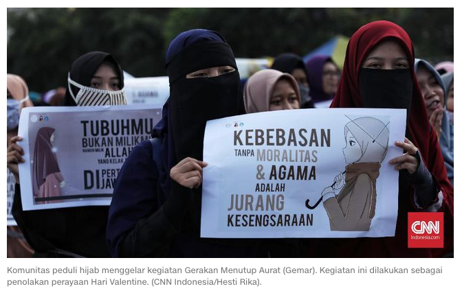 Keliling CFD, Komunitas Peduli Hijab Tolak Perayaan Valentine