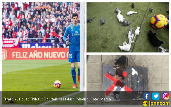Thibaut Courtois jadi Korban Teror Tikus saat Derbi Madrid