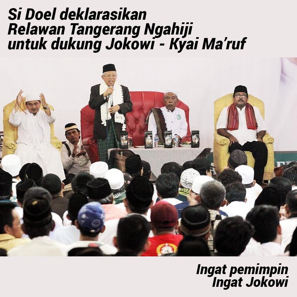 Rano Karno Deklarasi Dukungan 'Ngahiji' untuk Jokowi-Ma'ruf