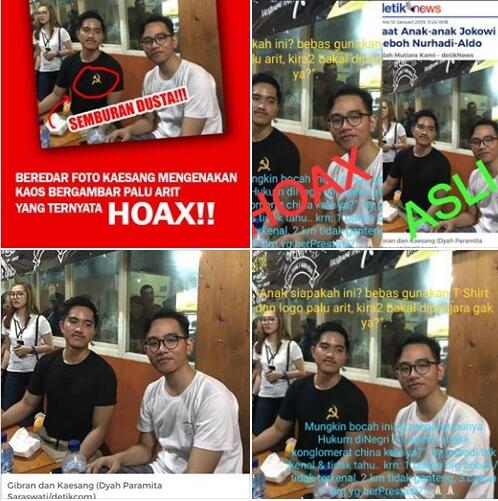 Foto Kaesang Menggunakan Kaos Dengan Logo Palu Arit Dipastikan Hoax